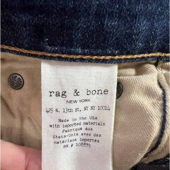 RAG & BONE Women Distressed Jeans 27 THE DRE BOYFRIEND Low Rise Blue - Picture 14 of 16